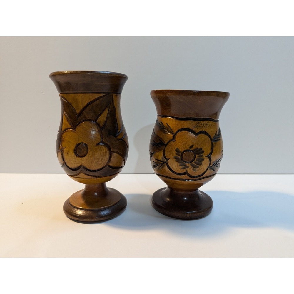 Vintage Hand Carved Vases